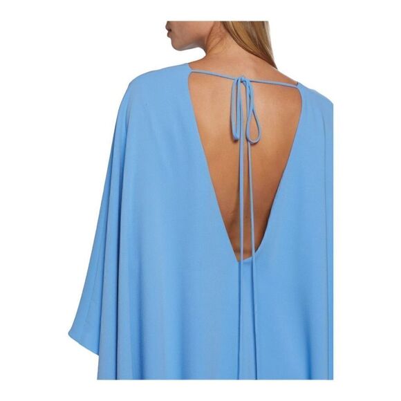 Oscar de La Renta Blue Cape Back Caftan Gown Size XS - Picture 4 of 13